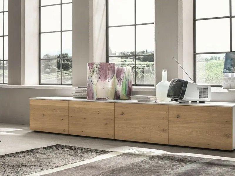 Madia bassa, legno di rovere, modello SL-Integra di Rifutura