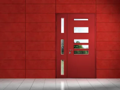 porta blindata rossa Bauxt Elite