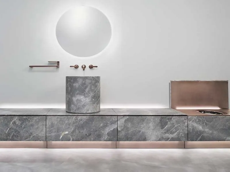 Design modulare variegato per Abaco di Cea Design che nasconde anche un bidet