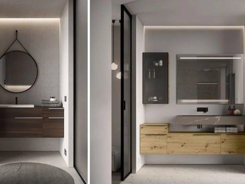 Ideagroup - Collezione My Time: il mobile lavabo è disponibile in una profondità di soli 28 cm